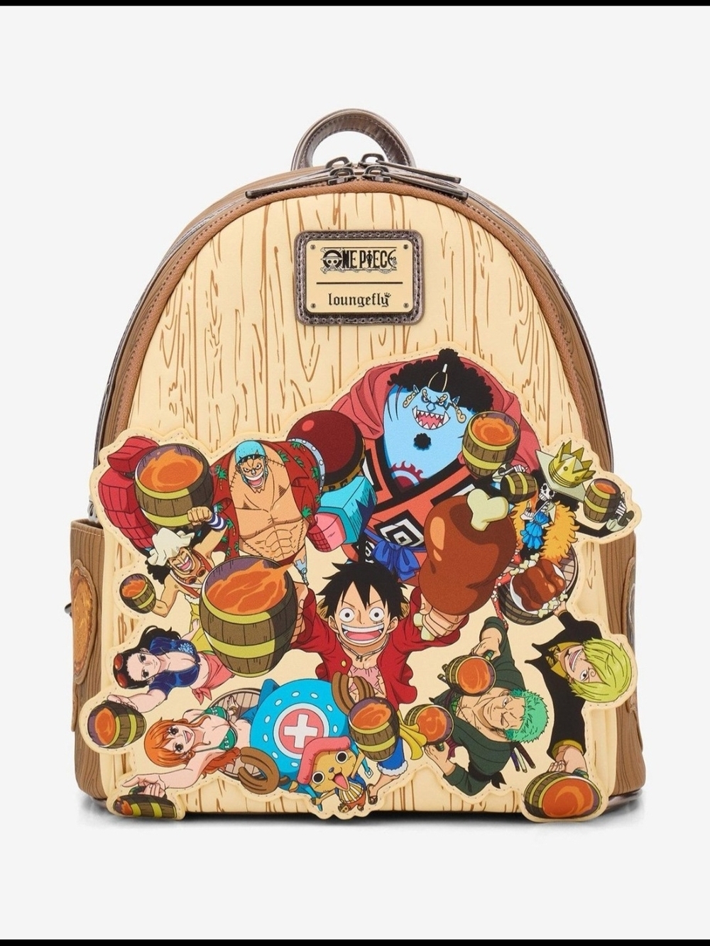 Loungefly One Piece Group Portrait Straw Hat Crew Wood Grain Backpack